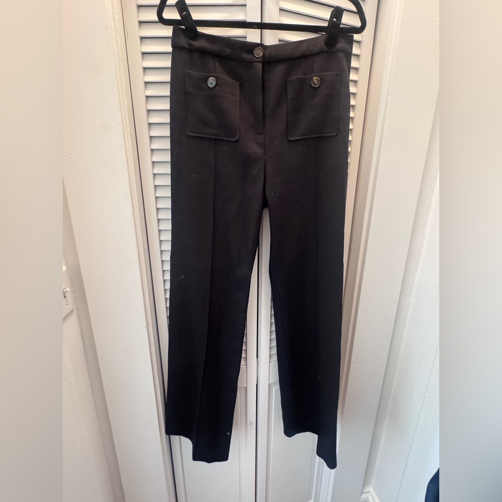 Sezane Black Wide Leg Pants